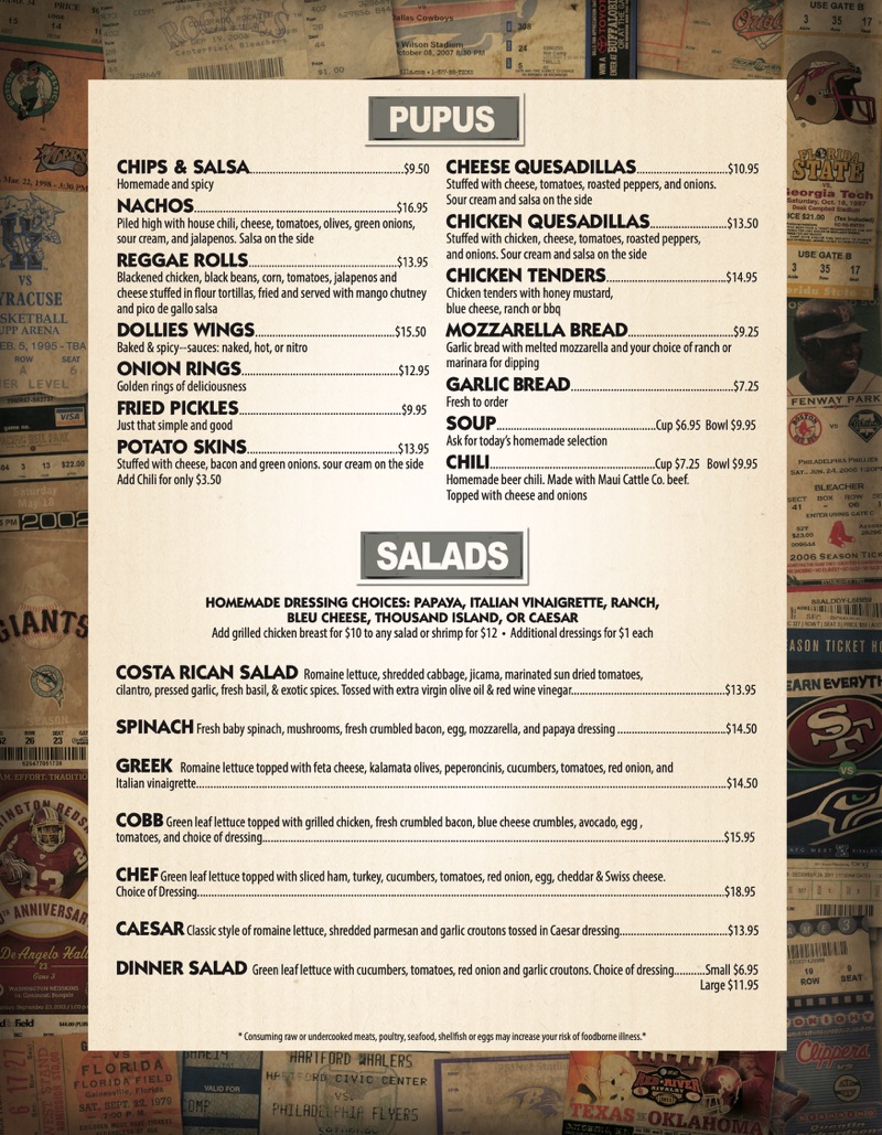 Menu Dollies Menu